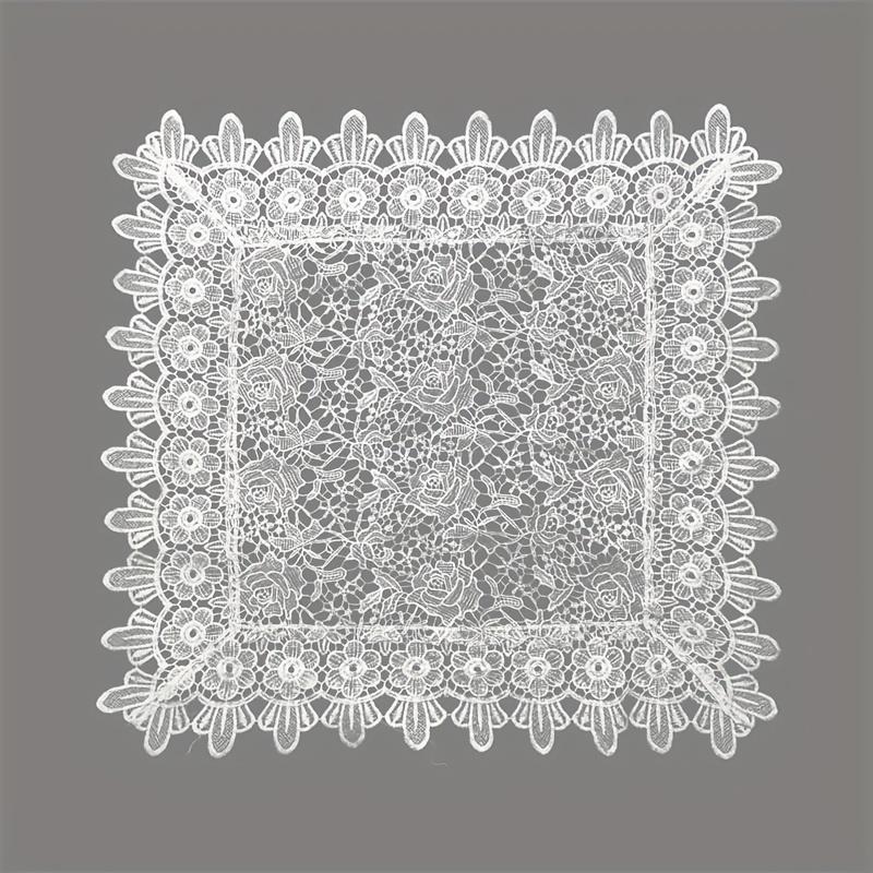 Элегантная водорастворимая белая кружевная скатерть с вышивкой, чайные скатерти, коврик для стола, свадебная скатерть, кухонная посуда, вечерние рождественские украшения