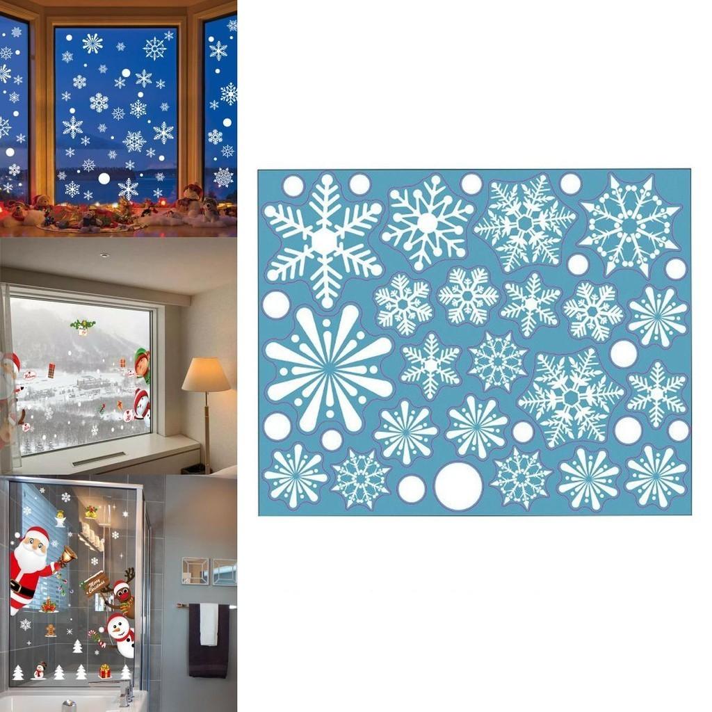 Красочные рождественские наклейки с изображением Санта-Клауса и оленей для праздничного оформления окон