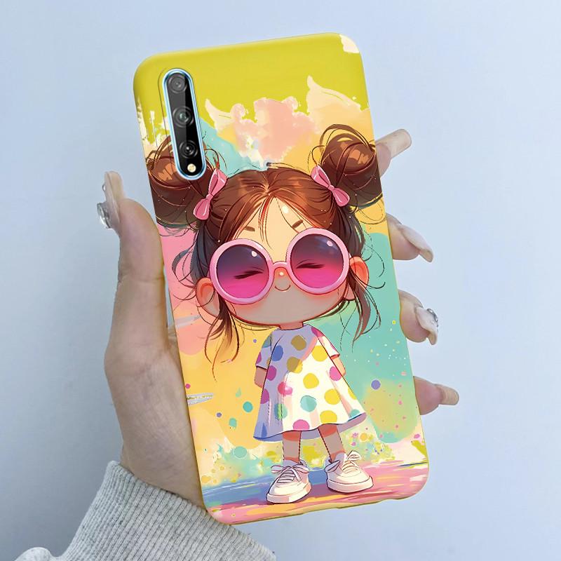 Чехол для телефона Huawei Y8p Дизайн 'Девочка с цветами' Мягкий силикон ТПУ Задняя крышка для Huawei P Smart S Y 8p HuaweiY8p AQM-LX1 Чехлы