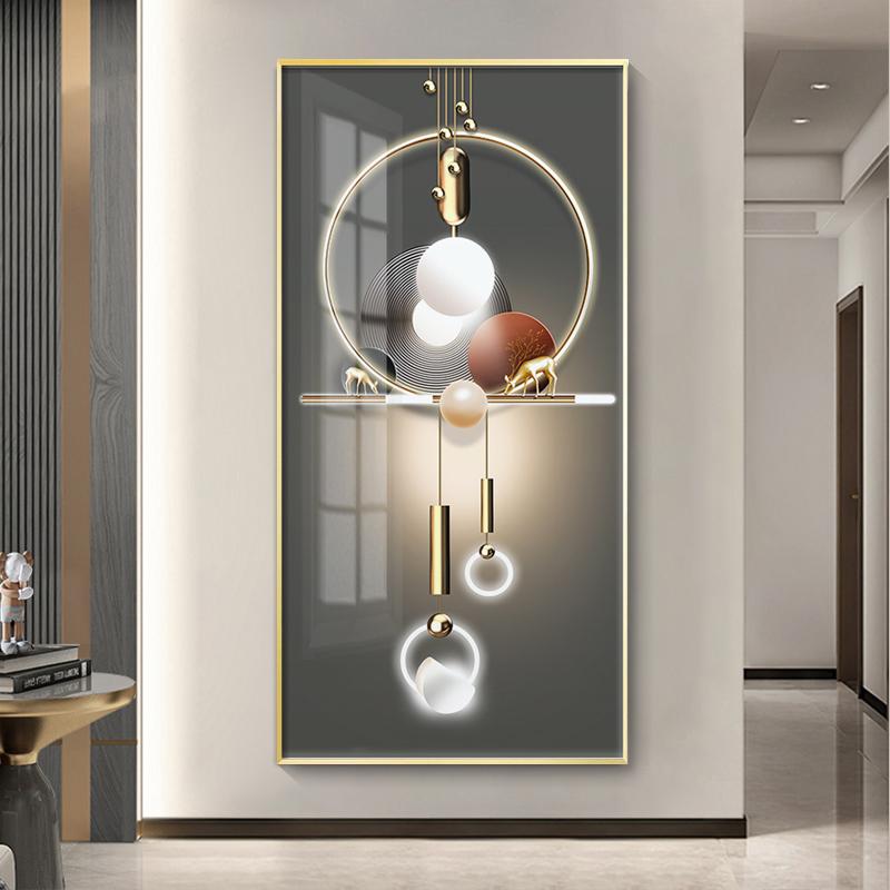 Абстрактная роскошная золотая картина на холсте, богатое дерево, свет, настенное искусство, постеры с оленями и принты для гостиной, крыльца, декора коридора