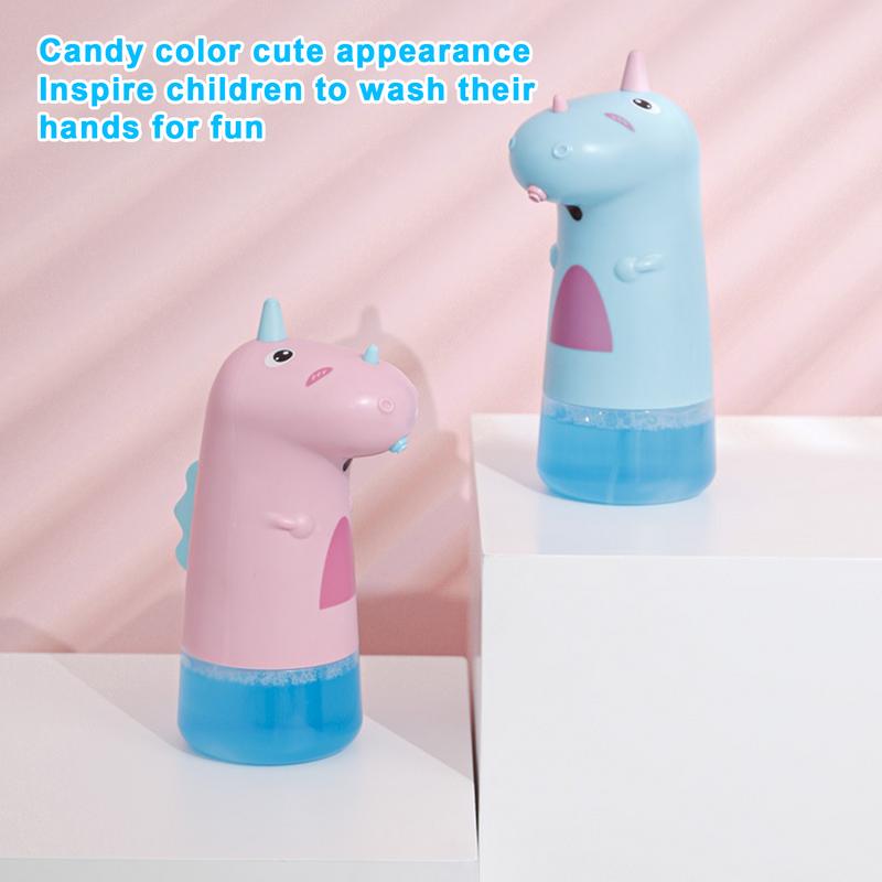 Мультфильм Автоматический дозатор мыла Бесконтактный ручной дозатор мыла для детей Милый динозавр пенный дозатор для ванной столешницы
