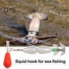 9CM/27G крючок для ловли кальмаров с разноцветными бусинами, двухслойный вертлюжный крючок-зонтик, крючок для ловли каракатицы, рыболовный крючок для ловли в пресной и соленой воде