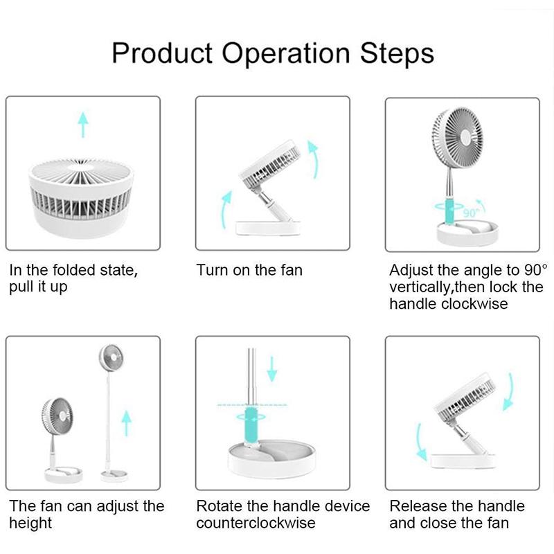 Portable Folding Air Cooling Fan USB Charging High Quality Standing Fan Mini Home USB Charging Quiet Office Fan