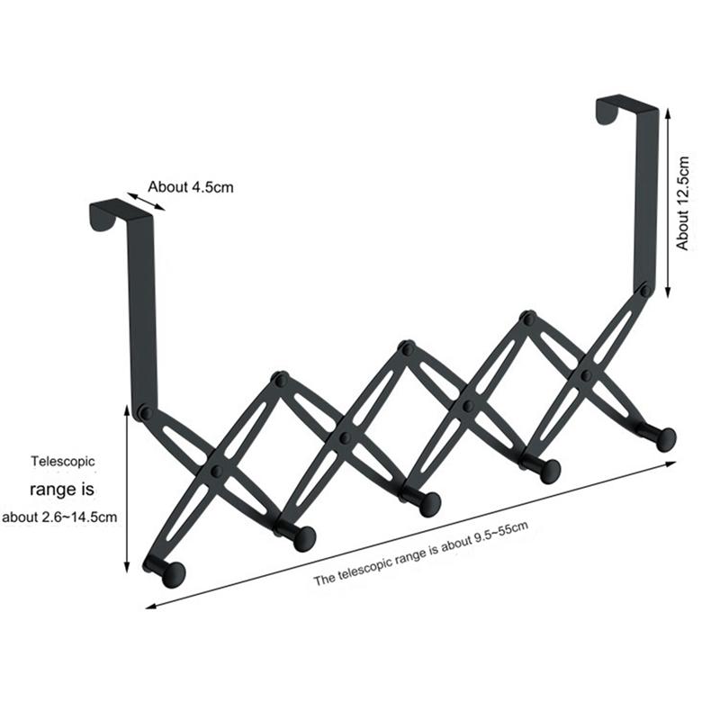 Крючки над дверью выдвижные из нержавеющей стали вешалка над дверью расширяемая вешалка для полотенец и одежды подвесная четыре крючка 1 шт.