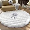 Round Bubble Fleece Fabric Simple Solid Color Fluffy Soft Comfortable Easy To Clean Furry Warm Cute Indoor Decorative Carpet