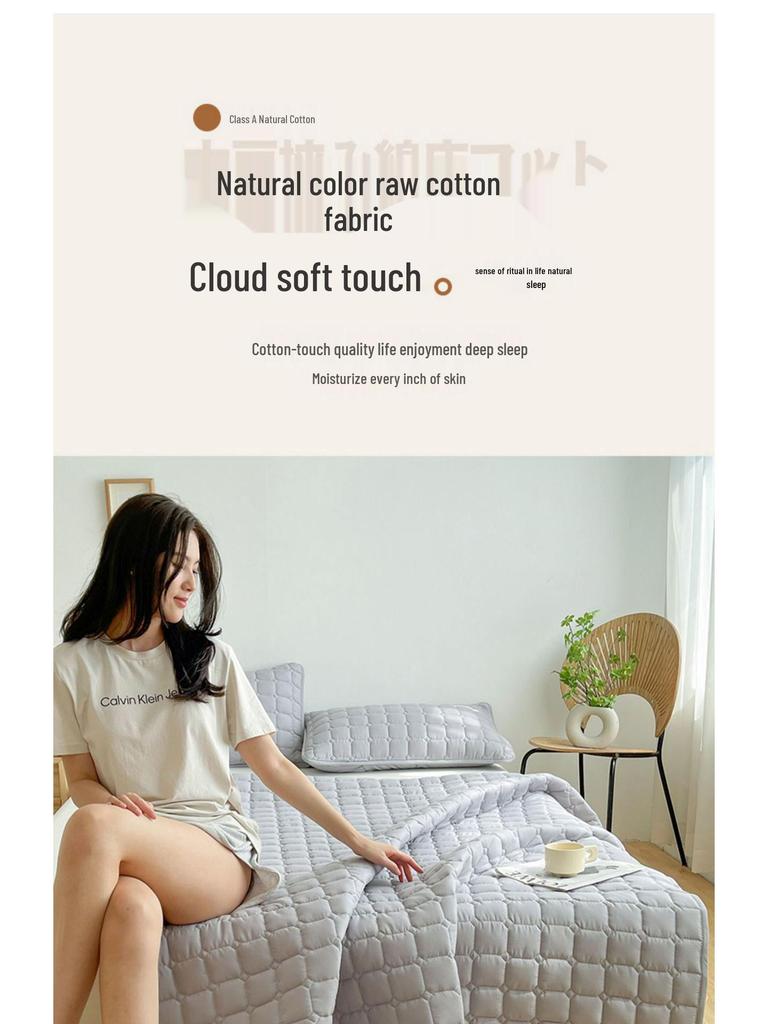 Стеганый наматрасник - Летний топпер для дома, спальни, отеля и односпальных кроватей для студентов