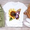 (Asian Size) Women Tee Sweet Flower Style 90s Top Clothing Casual  Short Sleeve T Shirt Fashion Print Lady Female Graphic T-shirts