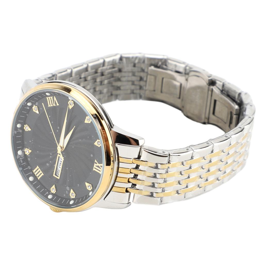 Quartz Men Watch Business Stylish Wristwatch Water Resistant Men Watch with Date Function for Business