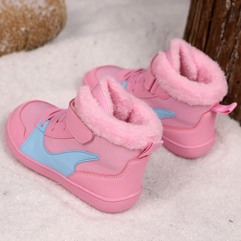 Мода 2024 года, детские зимние сапоги с широким носком для босых ног | Зимние минималистичные кроссовки для мальчиков и девочек | Теплые сапоги для девочек и мальчиков для малышей и малышей