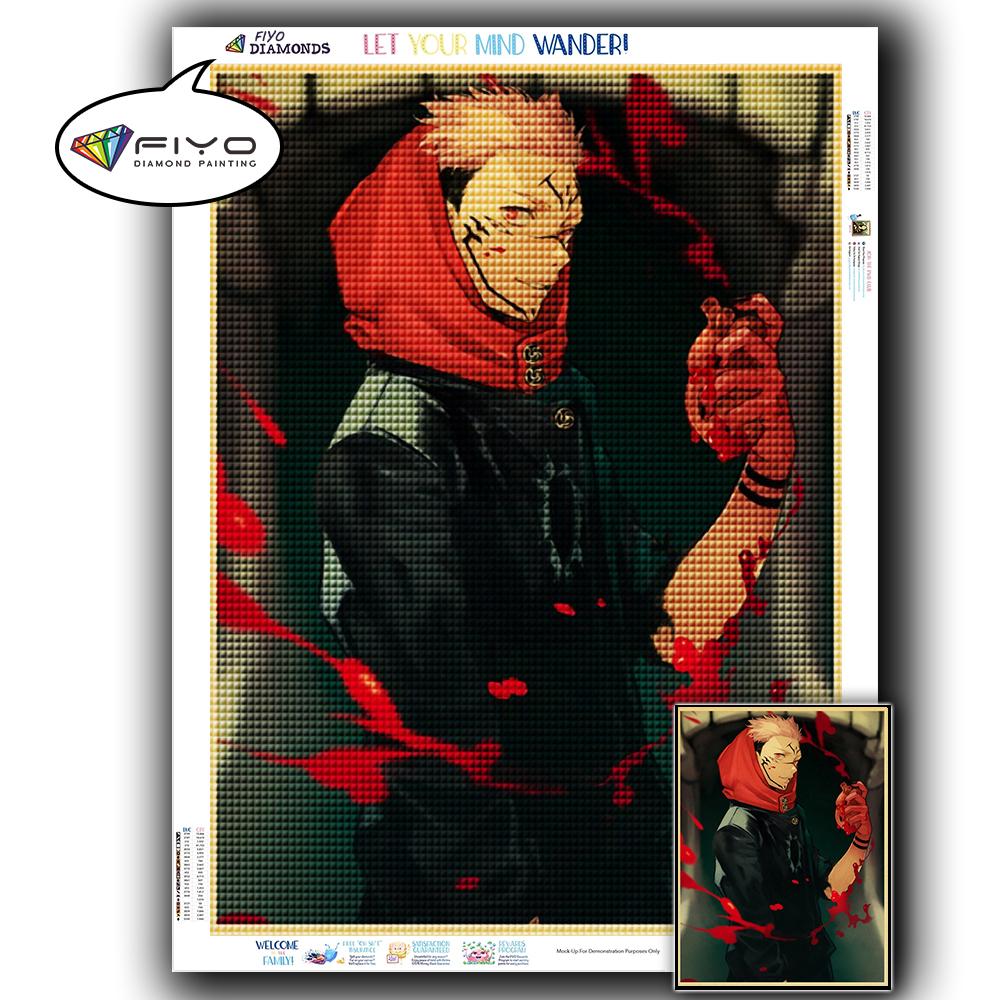 5D DIY Алмазная вышивка Аниме Дзюдзюцу Кайсен Картина Стразы Алмазная живопись Бумага Винтаж Плакат Алмазная мозаика Рукоделие Домашний декор