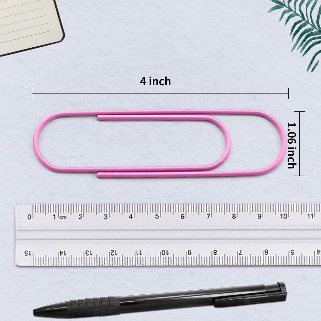 Paper Clips, 40 Pack 4 Inches Mega Large Paper Clips - 100mm Extra Large Multicolored Jumbo Coated Paperclips Big Sheet Holder for Office School