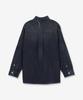 HERON PRESTON Men'S Distressed Button-Up Denim Shirt - Navy / Hmge002F23Fab0014600