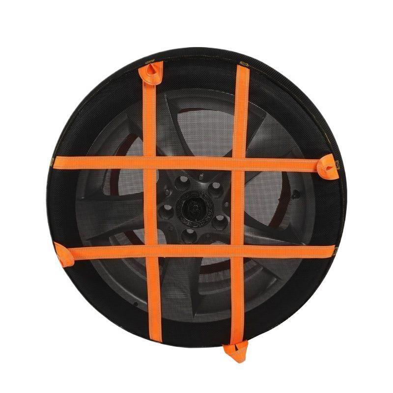 Цепи противоскольжения Комплект цепей для шин Хомуты для колес Ремни Цепи для автомобильных шин Зимние Полностью обернутые Противоскользящие Цепи-носки Противоскольжение Снег Аварийные