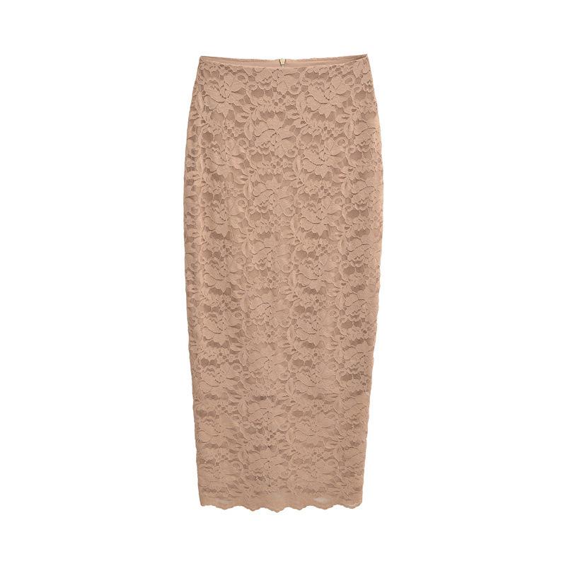 Тонкая кружевная юбка-миди с высокой талией для женщин, весна и осень