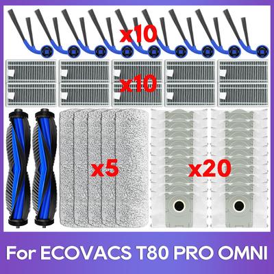Совместимость для ( ECOVACS DEEBOOT T80 PRO OMNI / T80 OMNI ) Аксессуары Роликовая боковая щетка HEPA-фильтр Швабра Мешки для пыли Замена