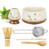 DWCQRTM Japanese Matcha Tea Ceremony Matcha Tea Chasen Chasen Tea and Matcha Sieve Set, 6-Piece Utensils, Bowl, Scoop, Holder, Straightener, Spoon,