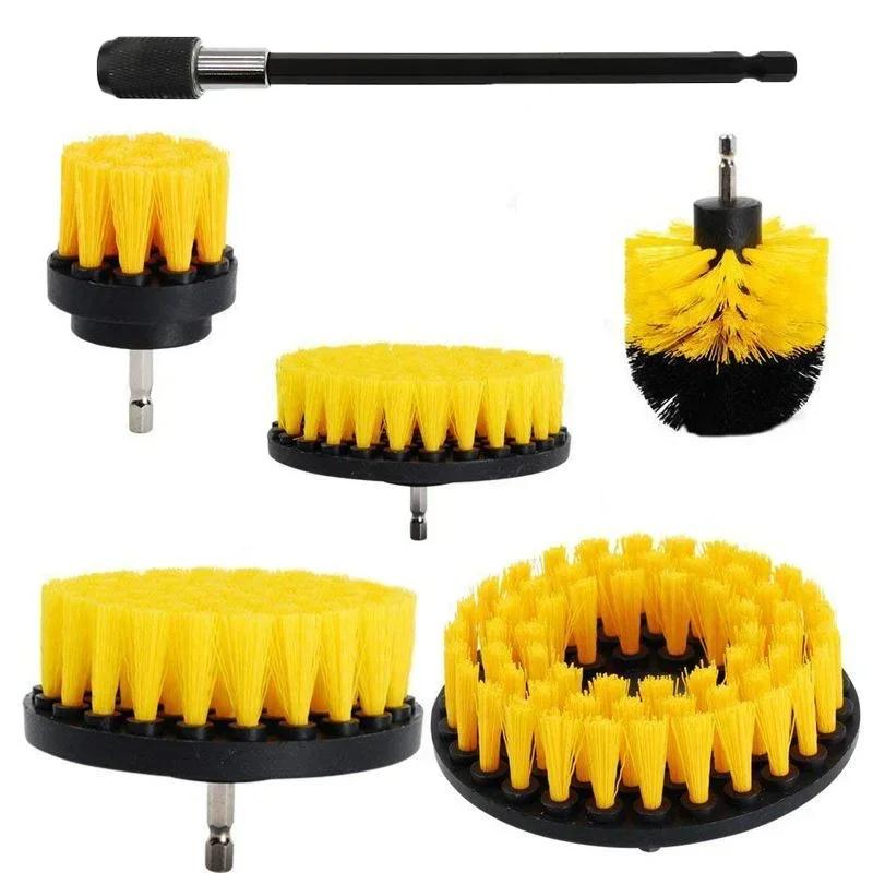Universal 2-3.5-4-5 Inch Electric Scrubber Brush Kit Multi-Surface Bath Tub Cleaning Drill Brush Set