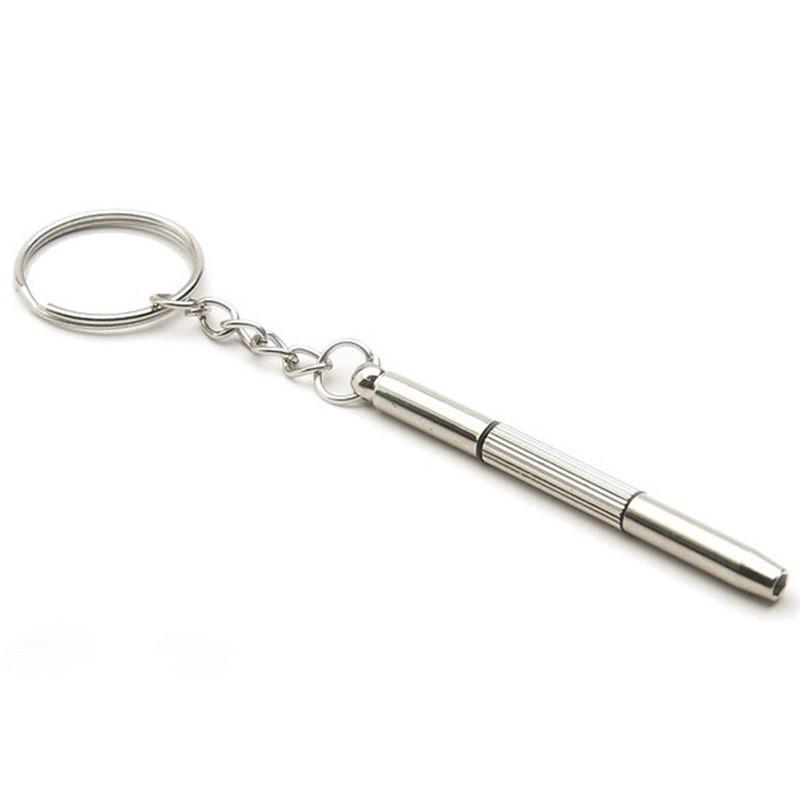 Компактный набор мини-отверток 3-в-1 с креплением для ключей для часов, очков и мобильных телефонов