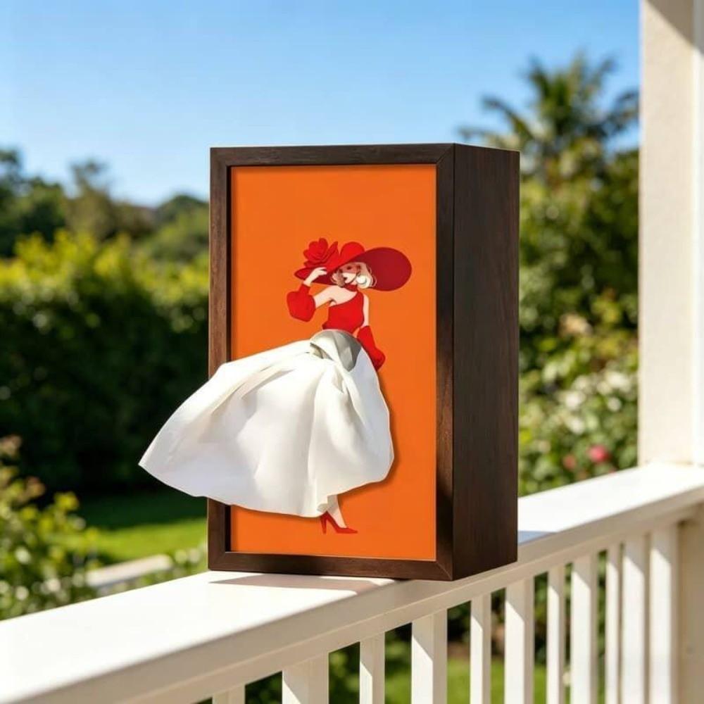 Luxury Art Ballet Tissue Box Elegant Design Tissue Dispenser Skirt Tissue Box Bedroom Table