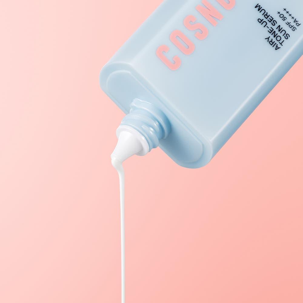 COSNORI Airy Tone Up Sun Serum SPF50+ PA++++ Brightening Glow 50ml UV Defense Radiant Base