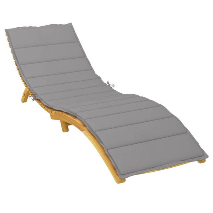 VidaXL Sun Lounger Cushion Grey 200x70x3 Cm Oxford Fabric 314219