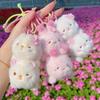 Sakura Season Cat Bear Rabbit Animal Plush Keychain With Hanging Strap For Bag Decor