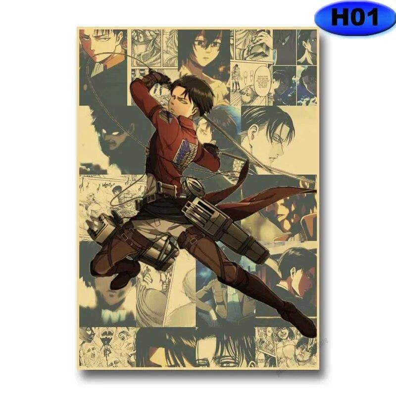 Атака на Титанов сезон 4 постер ретро крафт-бумага плакаты настенные наклейки домашний декор в стиле аниме кабинет бар кафе настенная художественная роспись