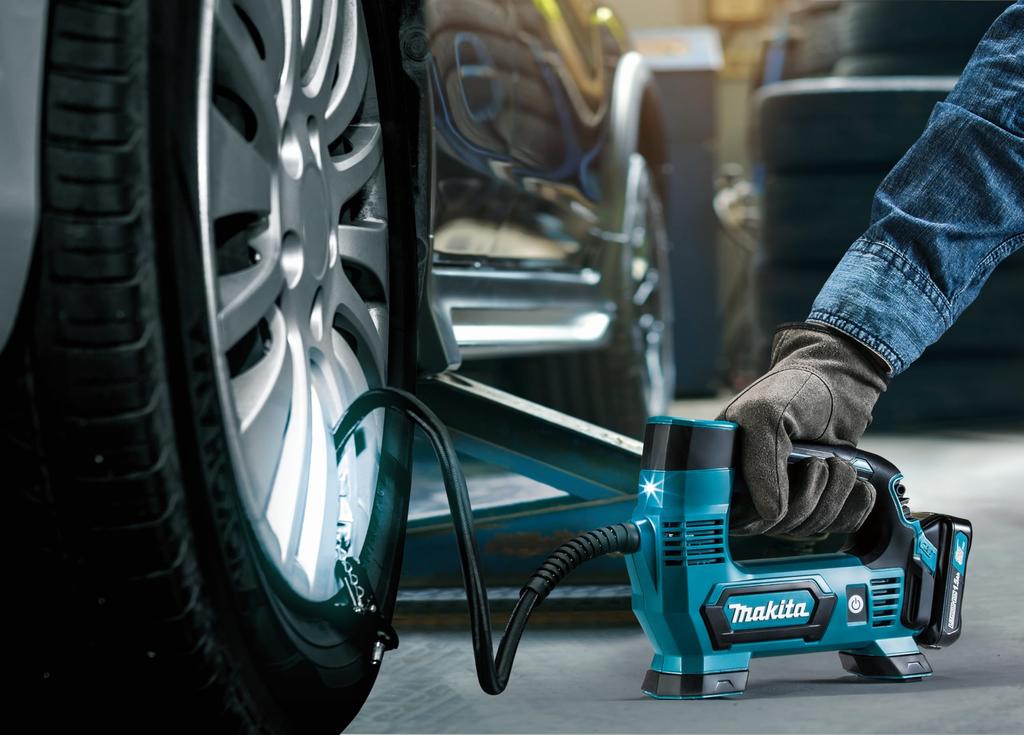 Makita Перезаряжаемый воздушный насос MP100DZ Глубина Высота Ширина (Только тело) Тело 23,5 см Тело 17,3 см Тело 7,4 см