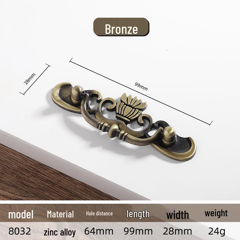 Античная сине-красная бронзовая европейская классическая кухонная мебельная ручка-кольцо