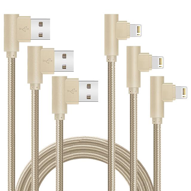 Кабель USB Lightning 90 градусов Игровой провод для 14 13 12 11 X XS XR XS Max 8 7 SE Ipad Быстрая зарядка 3м