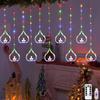 Diwali Usb Curtain String Lights Hanging Diya Ring Ornaments 8 Modes Window Curtain Light Home Mandir for Muslim Holiday Decor