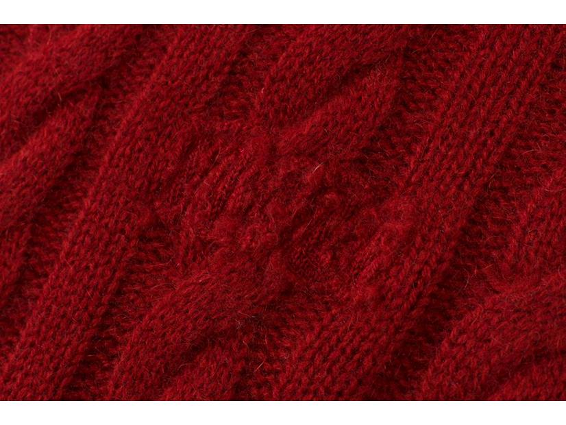 Женский свитер из 100% чистого кашемира с круглым вырезом и кабельным узором