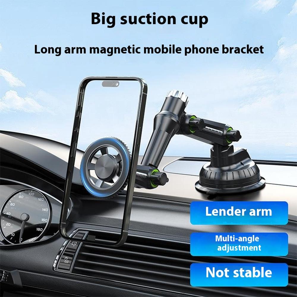 XWJ-JX04 360 Degree Rotation Magnetic Car Mount Suction Cup Base Long Arm Phone Holder for Dashboard Windshield