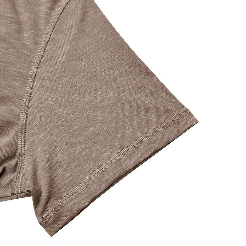 Мужская летняя футболка в американском стиле с коротким рукавом, рубашка Henry с круглым вырезом и застежкой-молнией