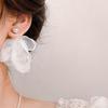 Women's Floral Airy Chiffon Color Earrings [Silver Needle]
