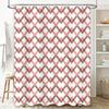 Red White Geometric Shower Curtain Bath Decor For Home Decoration Privacy Shield Waterproof Fabric Size Customizable (Width72, L