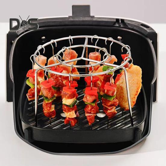 Подставка для шампуров для аэрофритюрницы Вертикальный держатель для гриля из нержавеющей стали для домашней кухни Шашлык Аксессуары для аэрофритюрницы для любителей барбекю