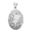 Gin no Oval Botanical Flower Decorative Pattern Locket Pendant Sterling Photo Holder [Shinjuku Kura] All-Over Top, Chainless, Charm, Silver, Engraved,