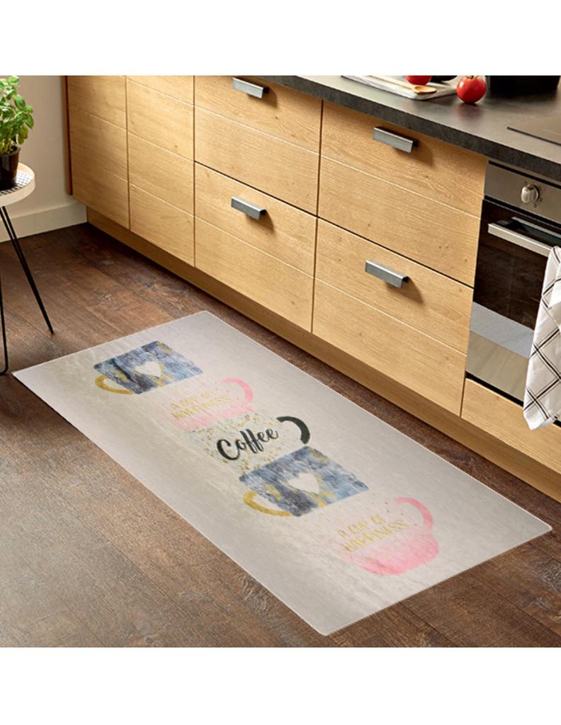 Tapis de cuisine 90x130 cm Polyester Kitch Cup
