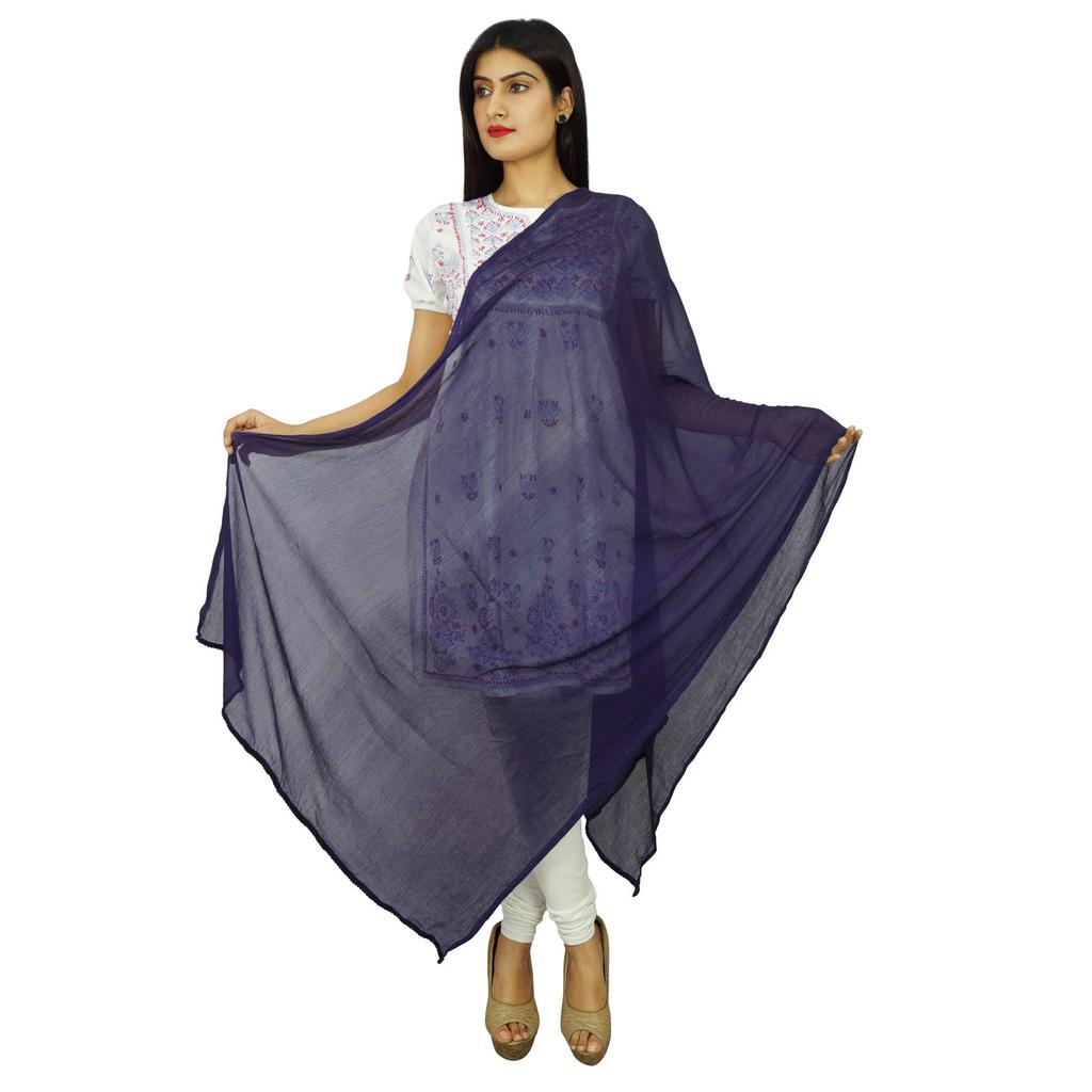 Индийские шарфы из шифоновой смеси, женские палантины, накидка на шею Chunni Long Dupatta