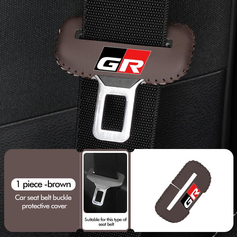 MZD1 For Toyota Car Seat Belt Buckle Plug Leather Car Seat Belt Clip Protective Covers Crown GR Corolla YARIS Auris C-HR Hilux Vios