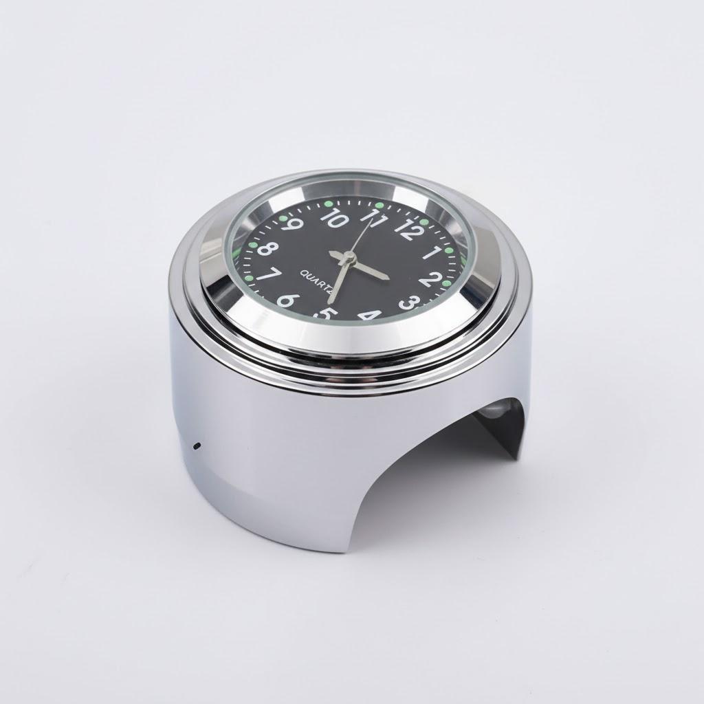 Motorcycle Quartz Clock 7 8 Inch Waterproof Chrome Handlebar Mount Watch Aluminum Luminous