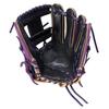 Rawlings Бейсбольная перчатка Hyper Tech Color Sync, перчатка среднего размера, юниорская/детская (GJ5FHTCG9M), Универсальный, Черный/Фиолетовый, (Бросок правой рукой)
