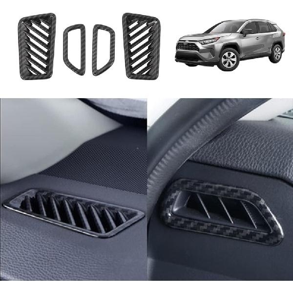 for Toyota RAV4 ABS Carbon Fiber Center Console Cup Holder Frame Trim Panel Cover Decoration for Toyota RAV4 2019 2020 2021 2022 Interior