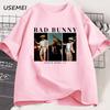 Bad Bunny Super Bowl Graphic Tee Shirts Short Sleeve Cotton T Shirt Unisex Women Cotton New Tshirt Women Printed Street Wear
