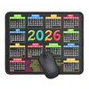 Календарь 2026 года Коврик для мыши с нескользящей резиновой основой Прошитый край Прямоугольный Водонепроницаемый Домашний Офисный Игровой Компьютер Ноутбук Коврик для мыши Настольный коврик