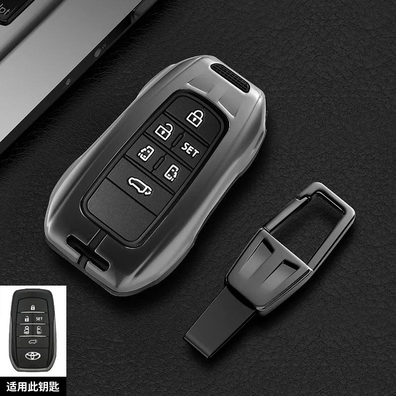 5 6 Buttons Car Key Zinc Alloy Silicone Case Cover for Toyota Hybrid Vehicles Alphard UHJBD5 Vellfire PREVIA Voxy Sienna 2021 2022