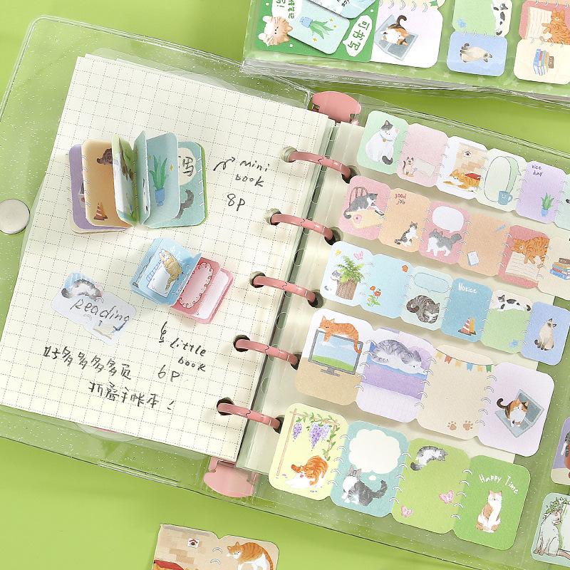 Mini Cartoon Sticker Book Cute Animal Fold Sticker for DIY Scrapbooking Adorable Decal for Journal Decoration Kawaii Stationery