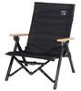 Captain Stag Outdoor Chair Chair Low Chair Low Style Comfort Chair 3 Level Reclining Function Comes with Storage Bag Back Pocket Black CS Black Label