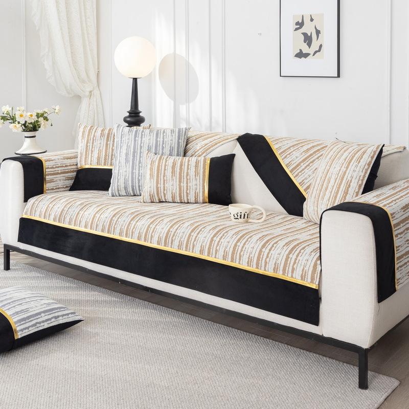 Light Luxury and High-end Sofa Cushion, Universal for All Seasons, New Anti-slip Cushion, Leather Sofa Cover, Full Cover Cloth Towel